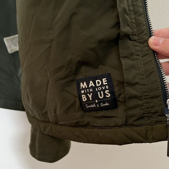 Scotch & Soda Mens Lightweight Quality Summer Jacket Size M Olive Green - Picture 11 of 11